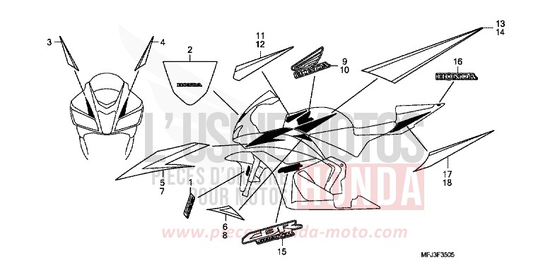 MARKE (6) von CBR600RR ABS GRAPHITE BLACK (NHB01) von 2010